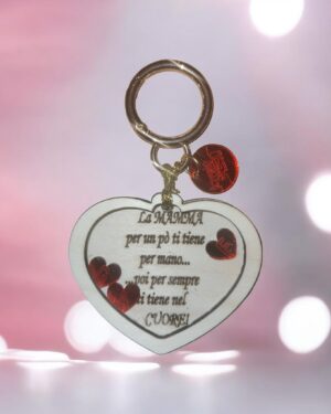 Mom heart keychain