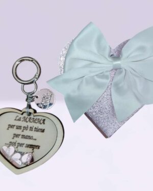 Portachiavi cuore mamma rosa